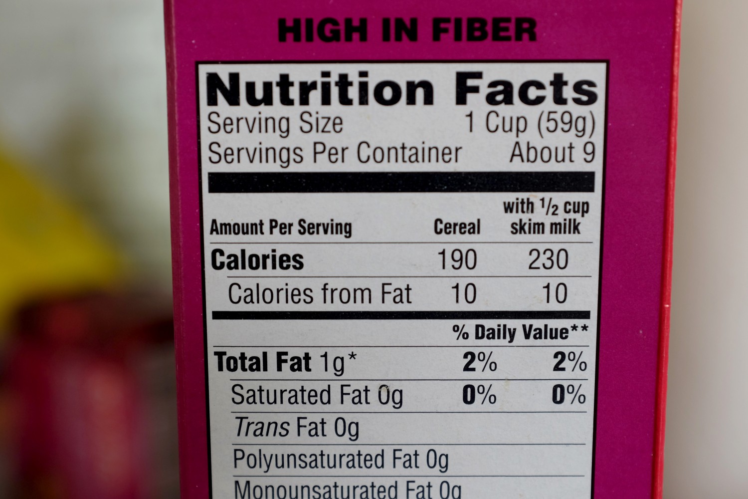 Misleading Food Label nutrional composition