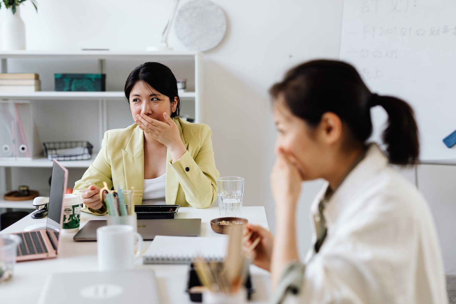 Women Eating Lunch in the Office