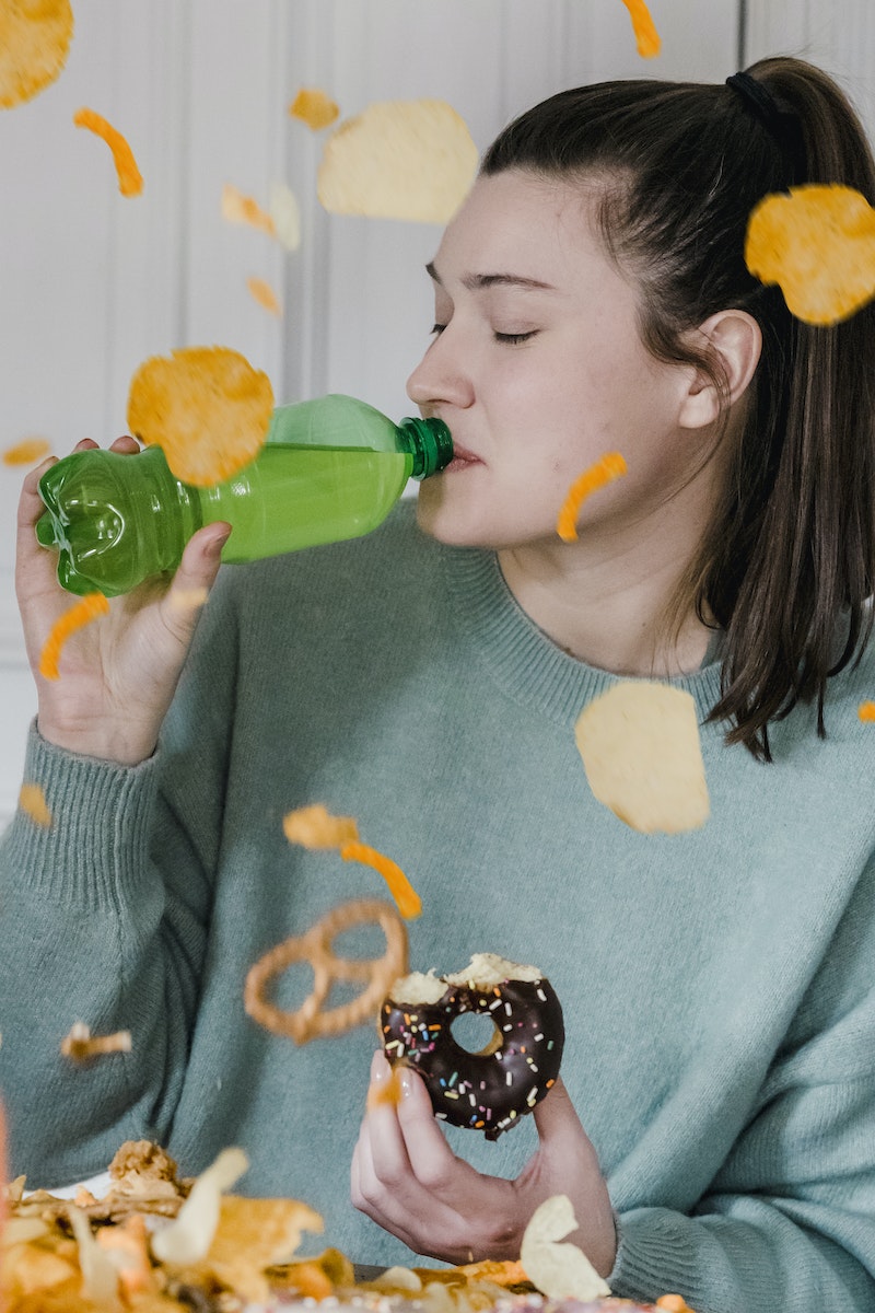 woman drinking soda