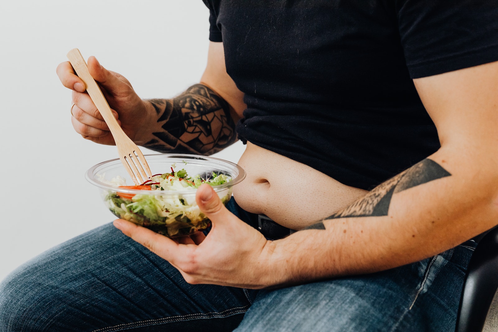 Man Holding a Fresh Vegetable Salad